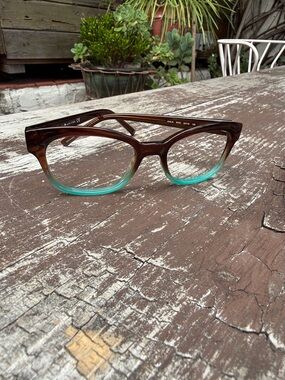 kate spade Brown to Teal Ombre Cat-Eye Glasses Frame